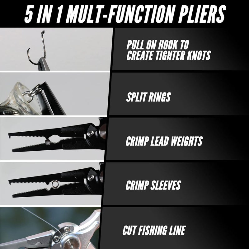 Beyond Braid Beyond Fishing Pro Aluminum Series 8 Inch Multifunction Fishing Pliers, Saltwater Resistant Fishing Gear, Tungsten Carbide Cutters, Corrosion Resistant Teflon Coating with Sheath - Image 2